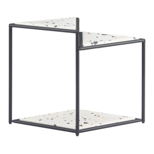 Zuo Modern Miste Faux Terrazzo Stone/Steel Side Table, Multicolor