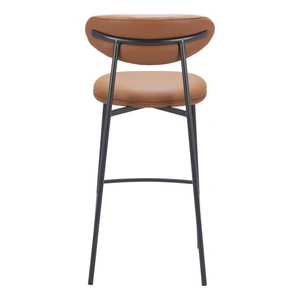 Zuo Modern Rorun Faux Leather/Steel Barstool, Brown (Set of 2)