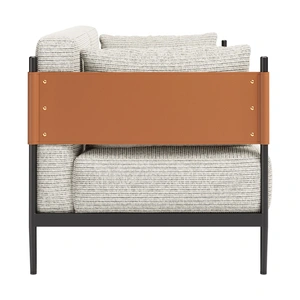 Zuo Modern Stirbe Polyester/Steel Loveseat, Gray