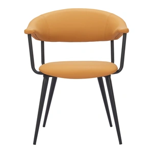 Zuo Modern Sima Faux Leather/Steel Dining Chair, Brown