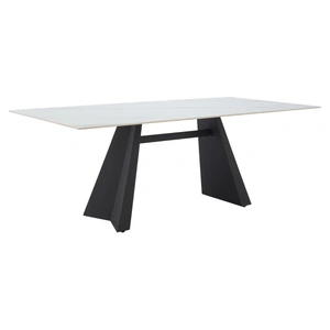 Zuo Modern Inky Rectangular Faux Marble/Steel Dining Table, White
