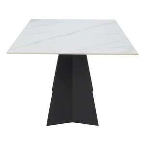 Zuo Modern Inky Rectangular Faux Marble/Steel Dining Table, White