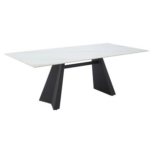 Zuo Modern Inky Rectangular Faux Marble/Steel Dining Table, White