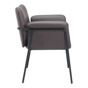 Zuo Modern Heritage Faux Leather/Steel Accent Chair in Brown