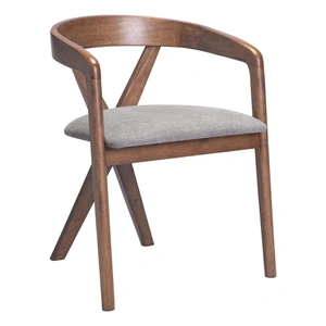 Zuo Modern Cairo Polyester/Wood Dining Chair, Dove Gray & Walnut
