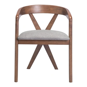 Zuo Modern Cairo Polyester/Wood Dining Chair, Dove Gray & Walnut