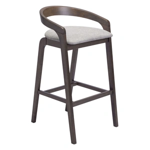 Zuo Modern Troy Polyester/Steel Barstool, Dove Gray & Espresso (Set of 2)