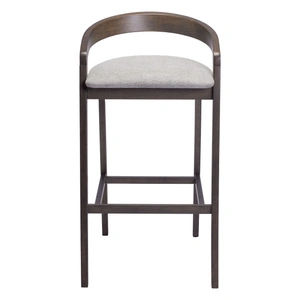 Zuo Modern Troy Polyester/Steel Barstool, Dove Gray & Espresso (Set of 2)