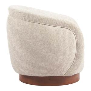 Zuo Modern Vinta Polyester/Wood Swivel Chair, Beige