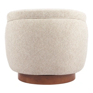 Zuo Modern Vinta Polyester/Wood Swivel Chair, Beige