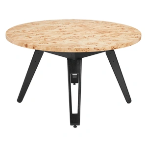 Zuo Modern Burl Round Wood Veneer/Wood Dining/Game Table 2 in 1, Natural