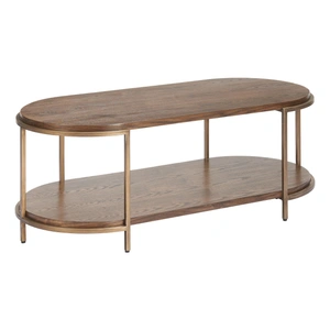 Zuo Modern Niju Oval Wood/Steel Coffee Table, Brown