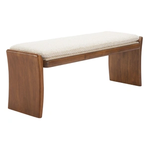 Zuo Modern Lafa Polyester/Wood Bench, Beige