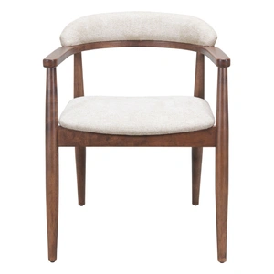 Zuo Modern Goka Polyester/Wood Dining Chair, Beige & Walnut