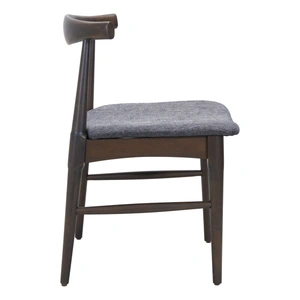 Zuo Modern Tuzka Polyester/Wood Dining Chair, Gray & Espresso (Set of 2)