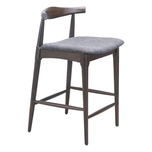 Zuo Modern Tuzka Polyester/Steel Counter Stool, Gray & Espresso (Set of 2)