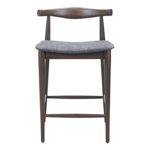 Zuo Modern Tuzka Polyester/Steel Counter Stool, Gray & Espresso (Set of 2)