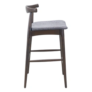 Zuo Modern Tuzka Polyester/Steel Barstool, Gray & Espresso (Set of 2)