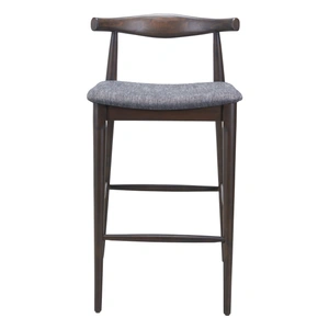 Zuo Modern Tuzka Polyester/Steel Barstool, Gray & Espresso (Set of 2)