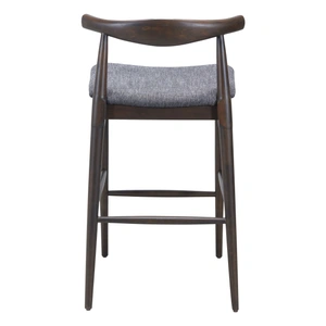 Zuo Modern Tuzka Polyester/Steel Barstool, Gray & Espresso (Set of 2)