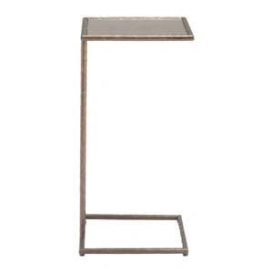 Zuo Modern Ringen Square Mirror Glass/Steel Side Table, Bronze
