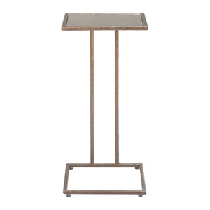 Zuo Modern Ringen Square Mirror Glass/Steel Side Table, Bronze
