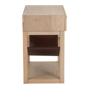 Zuo Modern Haram Rectangular Wood Side Table w/Drawer, Natural