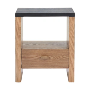 Zuo Modern Natt Rectangular Wood Veneer MDF Side Table, Black