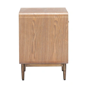 Zuo Modern Vidaz Rectangular Wood Veneer/Steel Side Table w/Drawer, Brown