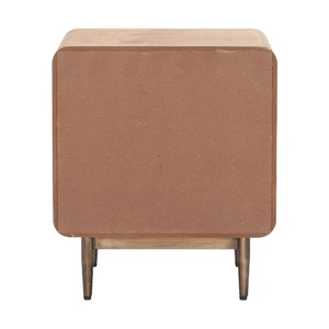 Zuo Modern Vidaz Rectangular Wood Veneer/Steel Side Table w/Drawer, Brown
