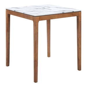 Zuo Modern Eva Square Faux Marble/Wood Counter Table, White