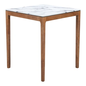 Zuo Modern Eva Square Faux Marble/Wood Counter Table, White