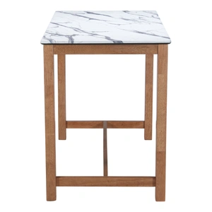 Zuo Modern Fein Rectangular Faux Marble/Wood Counter Table, White
