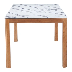 Zuo Modern Jemy Rectangular Faux Marble/Wood Dining Table, White