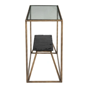 Zuo Modern Ranol Marble/Iron Console Table, Brass