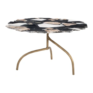 Zuo Modern Baia Round Terrazzo/Forged Iron Coffee Table, Multicolor