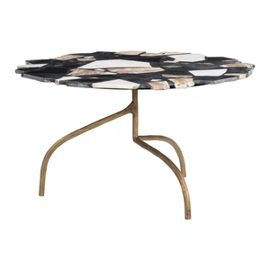 Zuo Modern Baia Round Terrazzo/Forged Iron Coffee Table, Multicolor