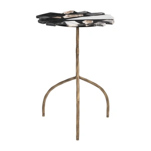 Zuo Modern Baia Round Terrazzo/Forged Iron Side Table, Multicolor