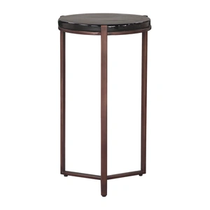 Zuo Modern Daiza Round Glass/Iron Side Table, Bronze
