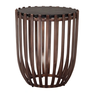 Zuo Modern Kafig Round Glass/Iron Side Table, Bronze