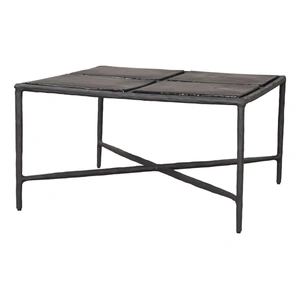 Zuo Modern Cloe Square Glass/Aluminum Coffee Table, Black