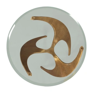 Zuo Modern Sabel Round Glass/Aluminum Side Table, Gold