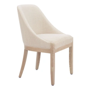 Zuo Modern Calmo Polyester/Wood Dining Chair, Beige