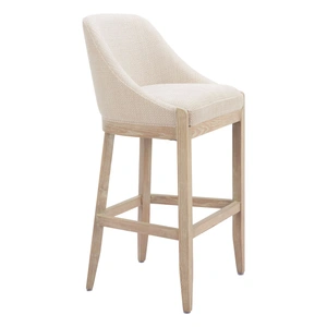 Zuo Modern Calmo Polyester/Wood Barstool, Beige