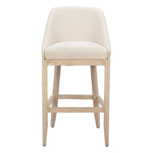 Zuo Modern Calmo Polyester/Wood Barstool, Beige