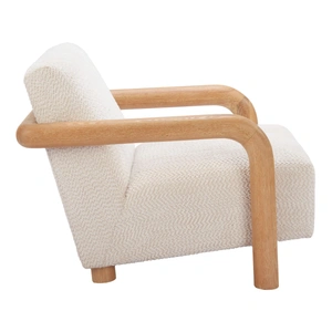 Zuo Modern Subliem Polyester/Wood Accent Chair, Cotton White