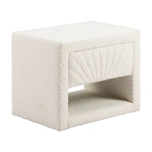 Zuo Modern Baris Polyester Nightstand, Ivory