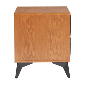 Zuo Modern Zarif Wood Veneer/Polyester Nightstand, Black & Walnut