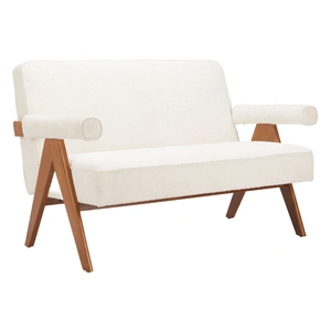 Zuo Modern Encanto Polyester/Wood Loveseat, Ivory