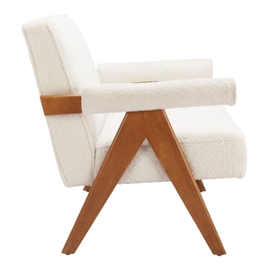 Zuo Modern Encanto Polyester/Wood Loveseat, Ivory
